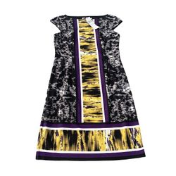 Maggy London Dress new with tag size 8 Knee Length Purple Yellow Black Stretch