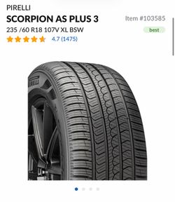 Brand New Set of 4 Tires 🛞  Pirelli - Scorpion All Season Plus 3