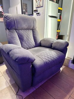 Grey Power Lift Recliner with Armrest Storage, Massage and Heating Oversized