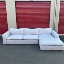 Gray Linen Cloud Sectional 