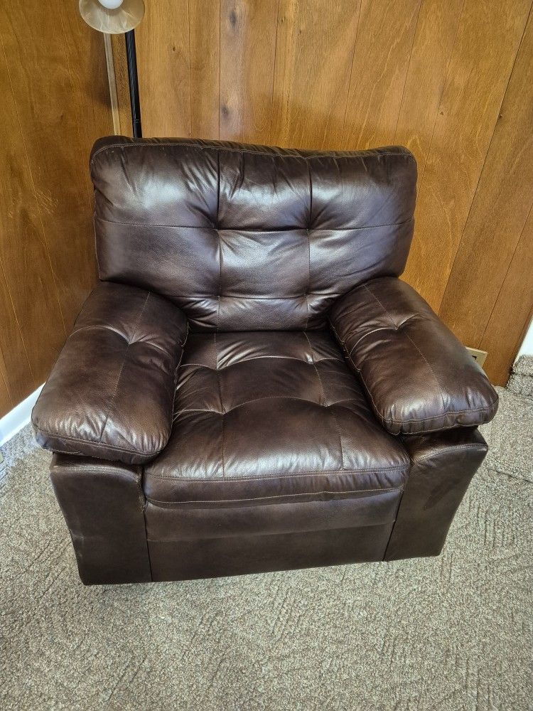 Faux Leather Chair - Brown