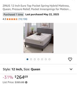 Bed in a box with white frame