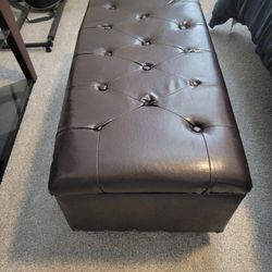 Brown Leather Ottoman Bench  ** $80 OBO
