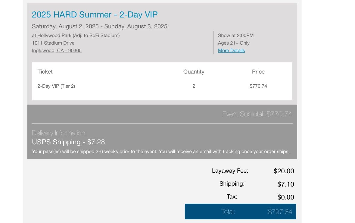 Hard Summer VIP Wristbands