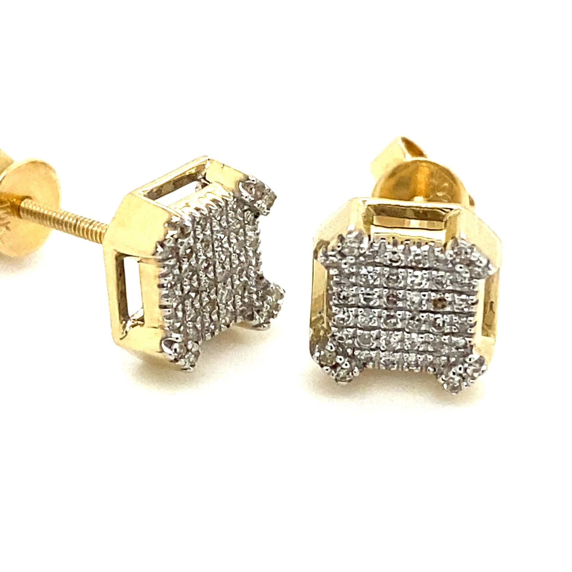 10k Gold Diamond Cluster Earrings .13ctw 133622 16