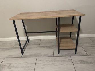 Small Modern Desk with Side Shelves