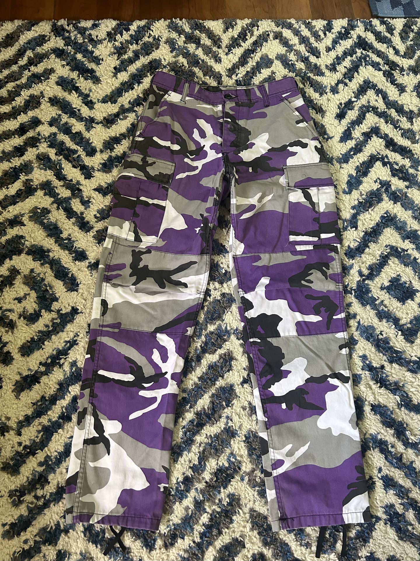Purple Camo Cargo Pants