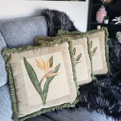 3 BEAUTIFUL TROPICAL  PILLOWS 