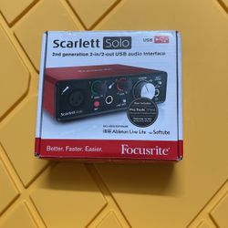 Scarlett Solo 2nd Gen USB Audio Interface with Pro Tools First