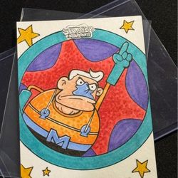2025 Topps Chrome SpongeBob SquarePants Mermaid Man Sketch Card One of One 1/1