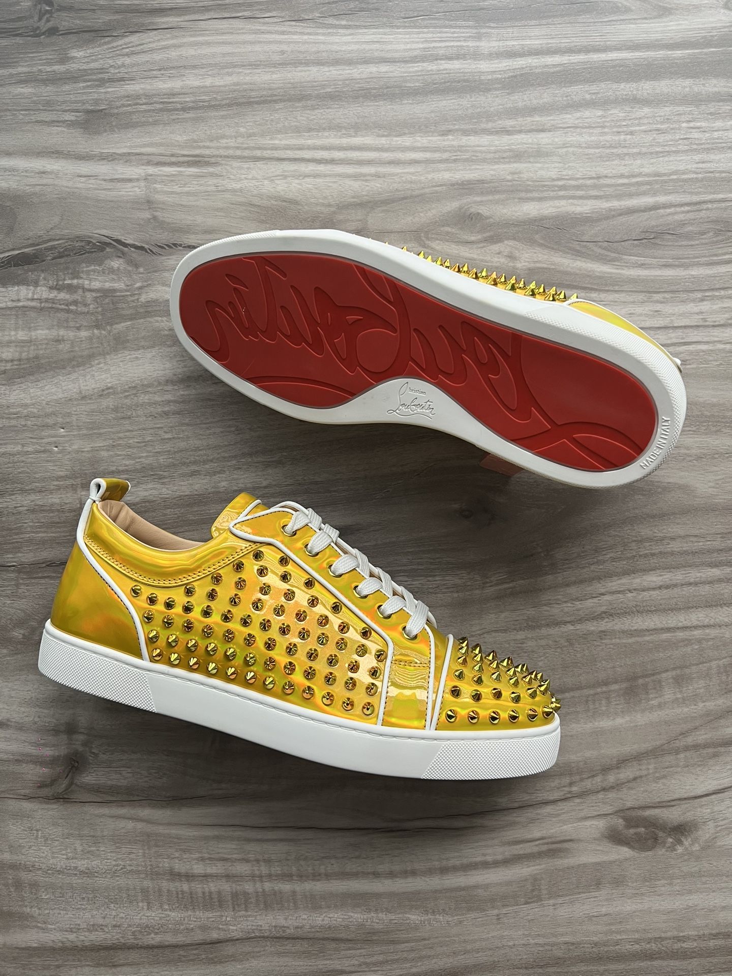 Christian Louboutin Orlato Low Yellow Spike NEW size 11.5 (44.5 EU) Men’s