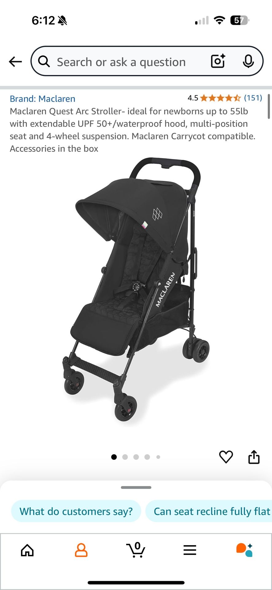 Maclaren Quest Arc Stroller Travel Umbrella Stroller