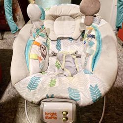 Bright Starts Comfy Baby Bouncer with Vibrating Infant Seat & Taggies