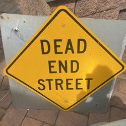 Metal Street Sign dead end street  Vintage 