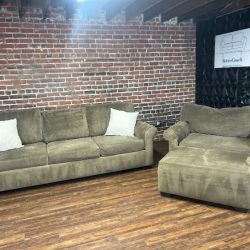 Delivery Available brown sofa/couch + chair w ottoman