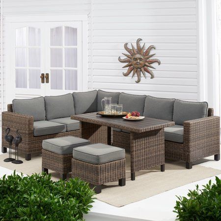 Better Homes & Gardens Brookbury 5-Piece Patio Wicker Sectional Set