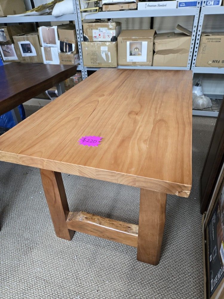 Solid Wood Dining Table / Desk – 47x27" Rustic Farmhouse Style