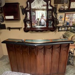 Antique  Cocktail Bar With Saloon Mirror
