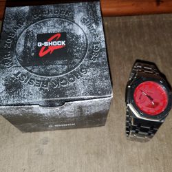 G Shock Casioak Red With Box And 2 Bands