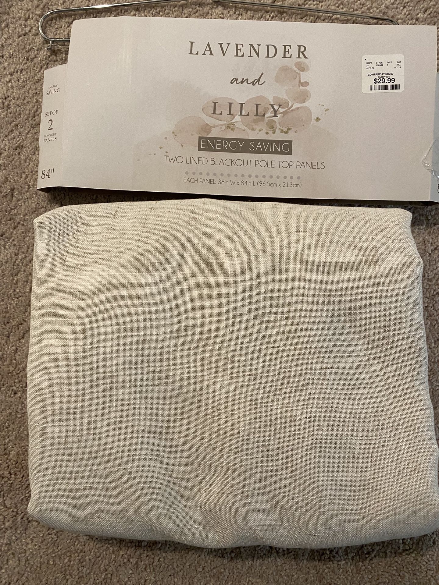 38W x 84L Linen Curtain Panels Set Of 3