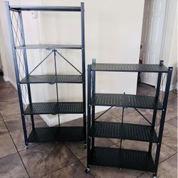 🗄️🔥 NEW METAL STORAGE SHELVES – 5 TIER & 4 TIER (ON WHEELS) 🔥🗄️ large $55, medium $35  📍 Pickup: s. Durango & 215 near IKEA  Organize your space 