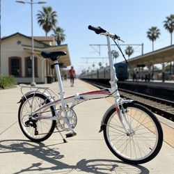 NEW 2025 KHS LATTE 7 SPEED GEARED 20" FOLDING BIKE WHITE 