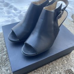 Black Open Toe Heels  Size 7.5