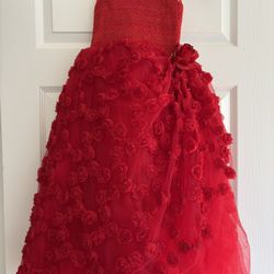 Girls Gown (Rose Party Wear) For Sale