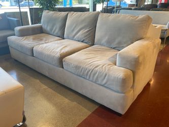 Boxy Plush Pale Grey 3-Seater Sofa