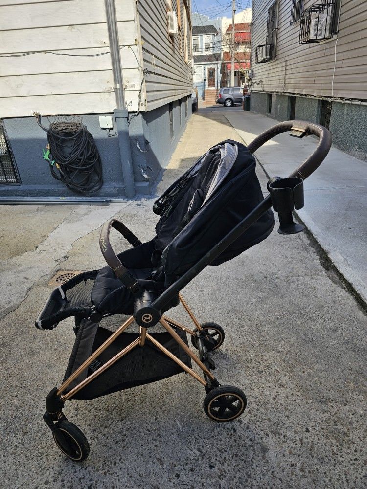 Used Cybex Mios Stroller Rose Gold and Black with Bassinet