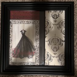 2 Shabby Chic Dress Framed Artworks 