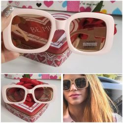 Trendy Pink large Retro Ultraviolet Protection Sunglasses New