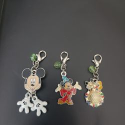 3 Disney Mickey Mouse Charms 