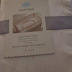 Cloud Island Cotton Fitted Crib Sheet - Floral