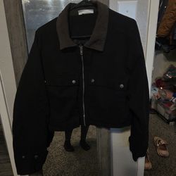 Black crop top jacket size xL