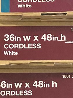White Cordless Faux Wood Window Blind 36x48