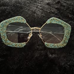 Green Embellished sunglasses 