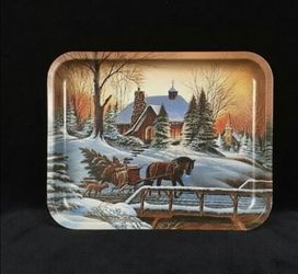 Rare Vintage Heading Home by Terry Redlin tin box storage decor jewelry organizer cookie home house gift