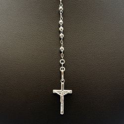 White Gold Rosary Chain 14K New 