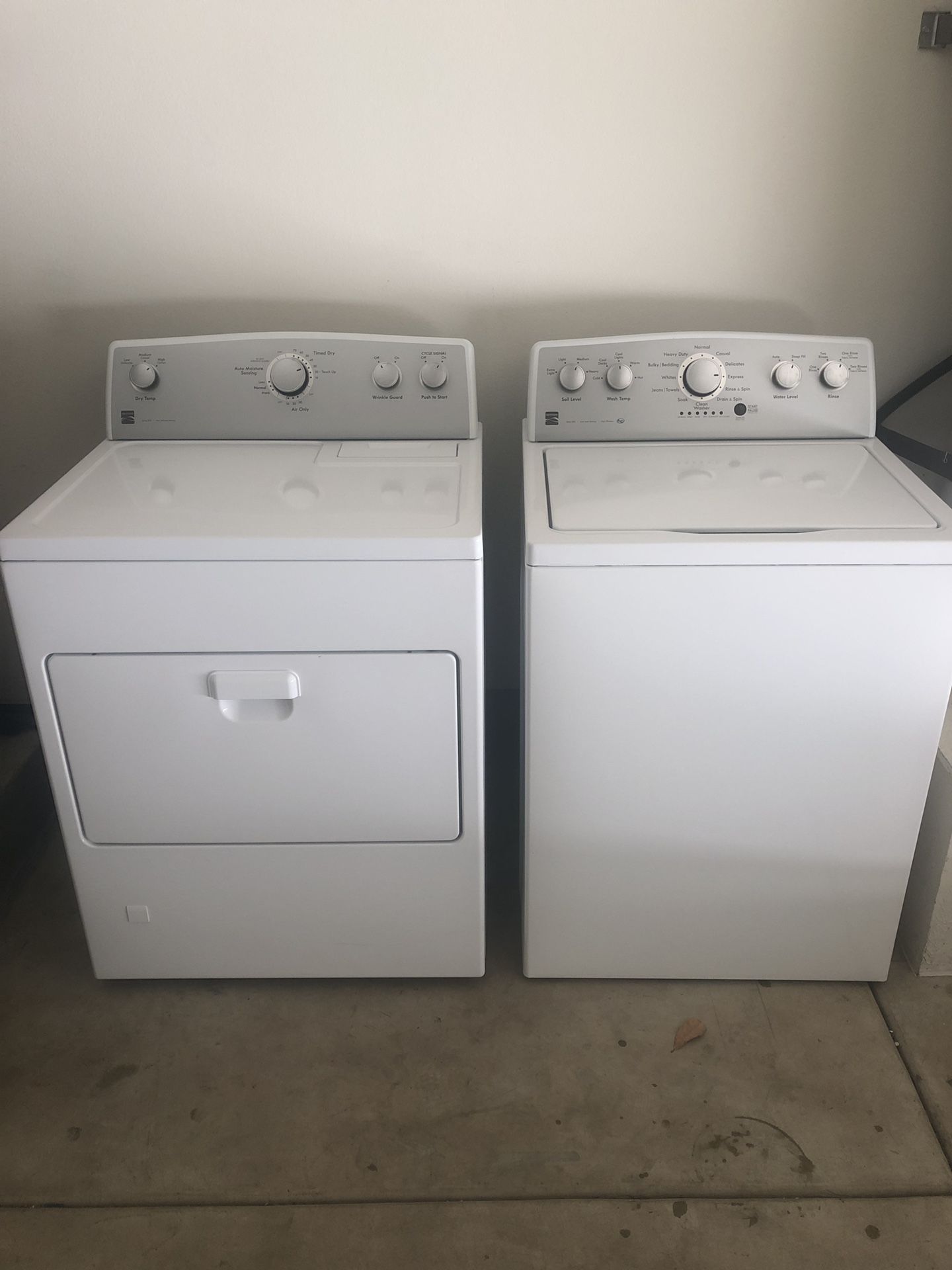 Kenmore Washer Series 500 (Auto Load Sensing) and Dryer 500 Series (Auto Moisture)