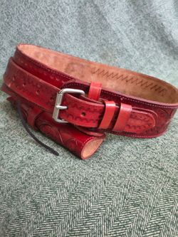 Hand worked leather holster