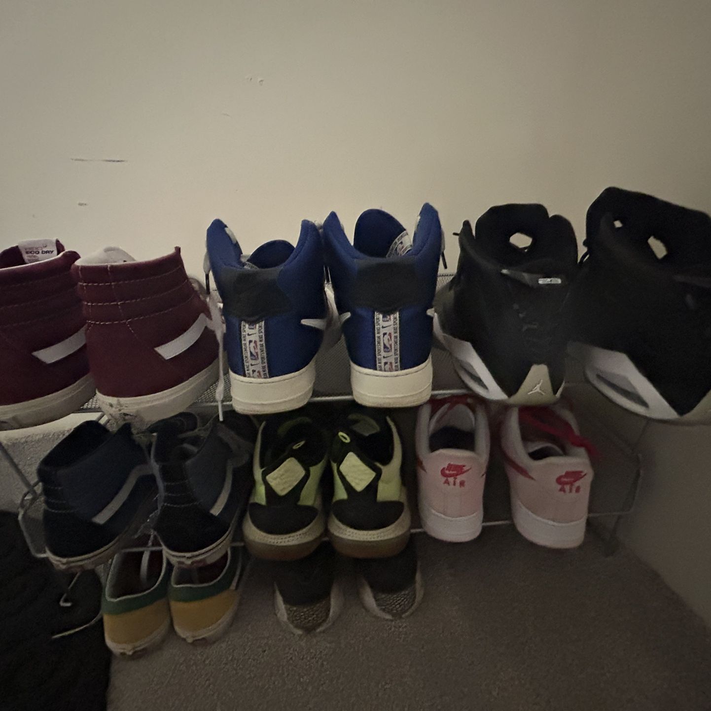 8 Pairs of shoes sizes 8.5-10 Air Forces Jordan
