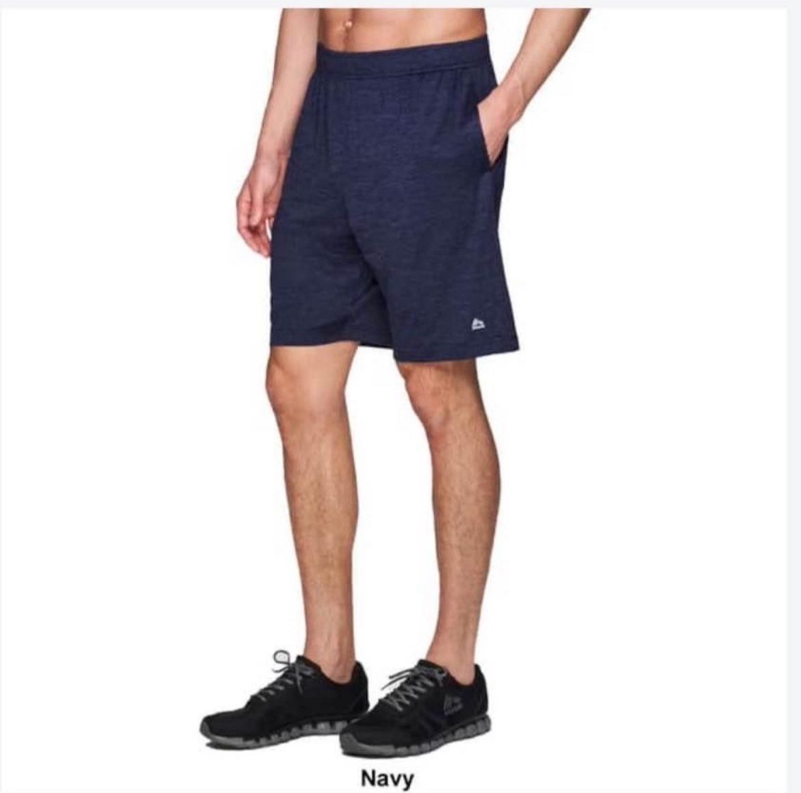 Rebook Shorts Mens Large Navy Performance X Dri Pockets Elastic Waist Drawstring