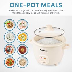 6 Cup Rice Cooker with One-Touch Control and Non-Stick Ceramic Coating
