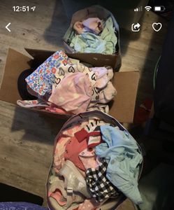 Size 1 Pampers 198 and 216 count 0-3 newborn girl clothes.