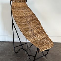 Mid Century 1950s French Rattan Chair