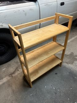 Folding three tier shelf