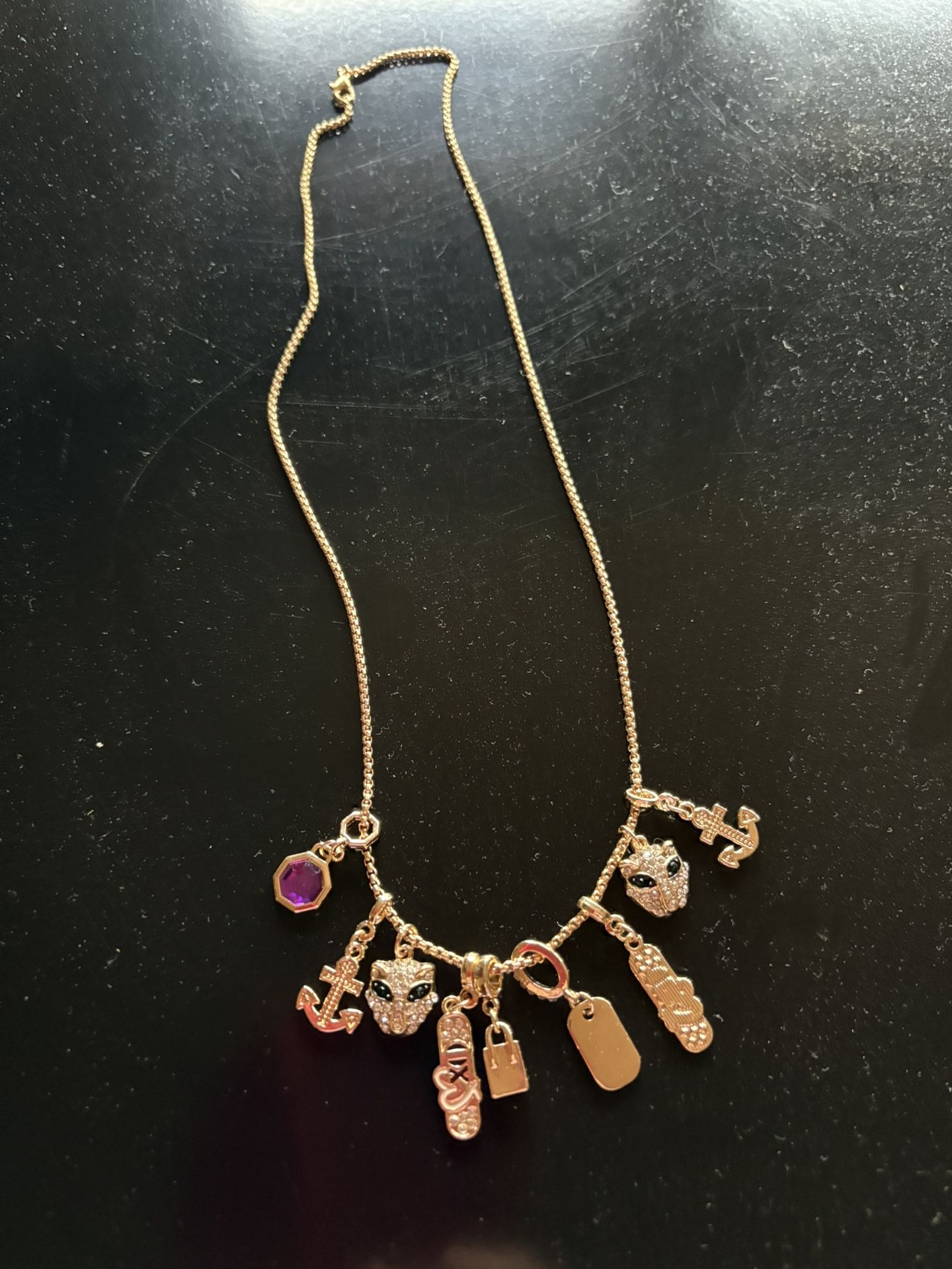 EFFY ,NEW ,Gold Plated Necklace With 9 Charms .