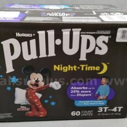 BRAND NEW 60 COUNT BOX OF PULL UPS 3T-4T