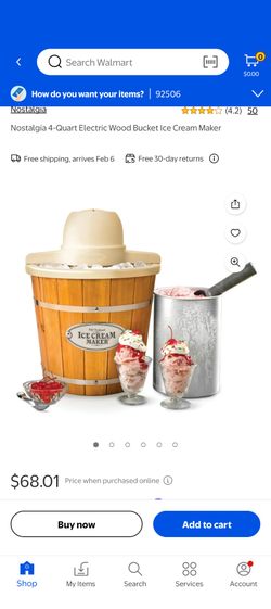 3.8 L Nostalgia Ice Cream Maker. Brand New In Box.